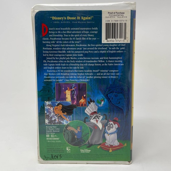 Walt Disney VHS Lot Pocahontas and Pocahontas II Journey to a New World - Picture 3 of 13
